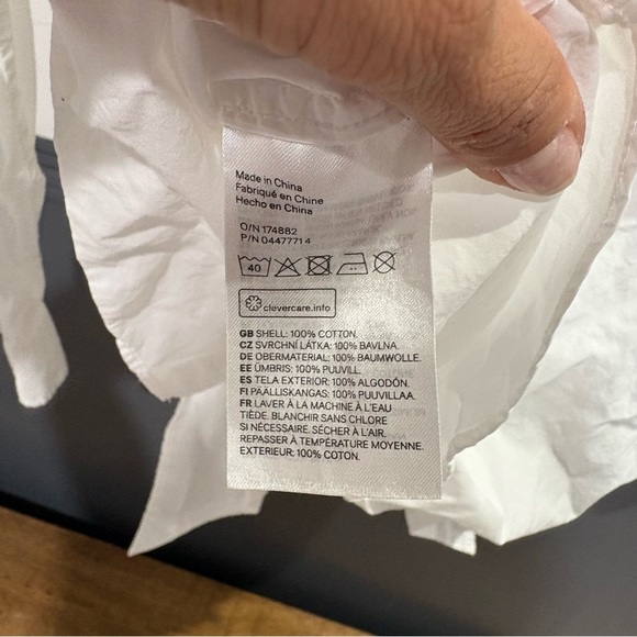 H&M White Button Down Shirt with Tie belt - Picture 6 of 10